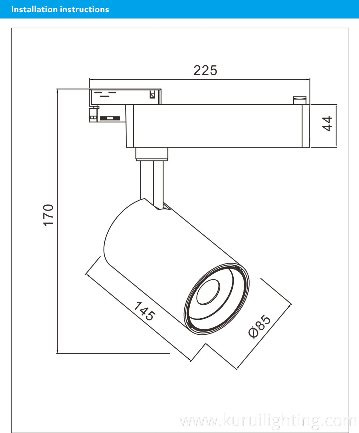 40W Modern Commercial Focus 2 Wires 3 Wires Adjustable Non-isolated Constant Current COB LED Track light